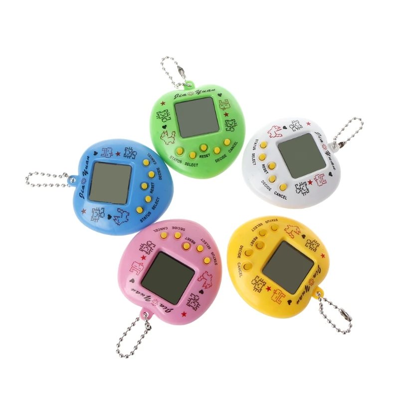 

LCD Virtual Digital Pet Handheld Electronic Game Machine With Keychain Heart Shape R9UA