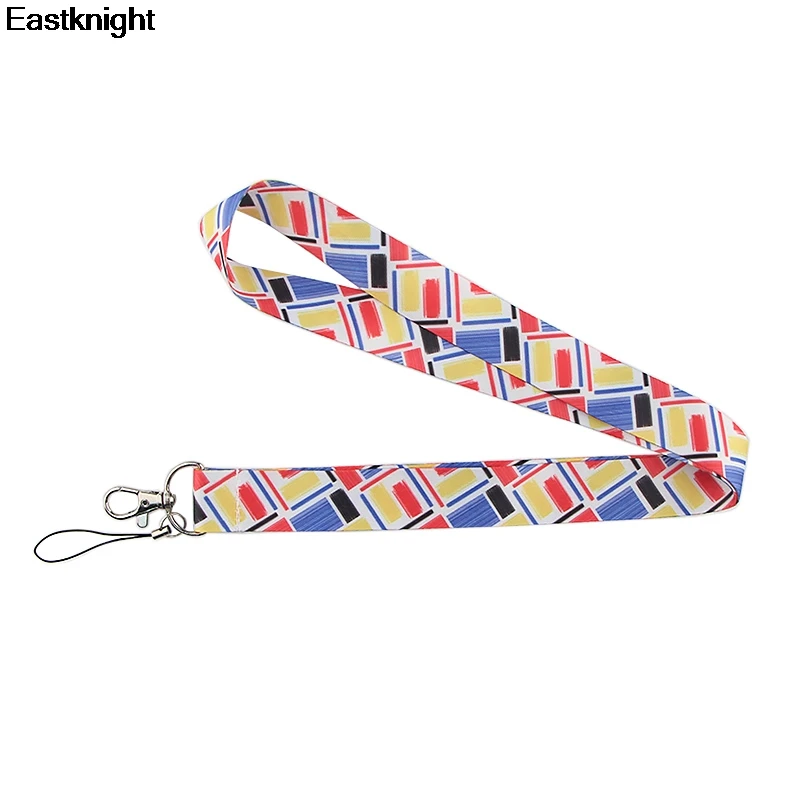 

Colourful Painted Lanyard Neck Strap Lanyards for key Card Gym Mobile Phone Straps USB badge holder DIY Hang Rope Lariat E0831
