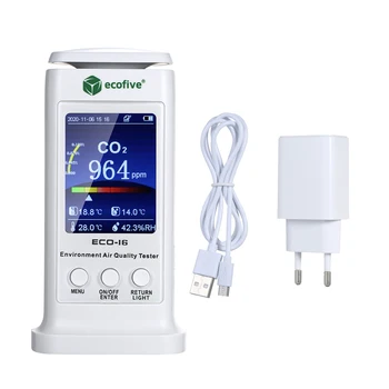

CO2 Monitor Carbon Dioxide Tester Air Quality Detector USB CO2 Meter Temperature Humidity Monitor 80000 Data Logger Gas Analyzer