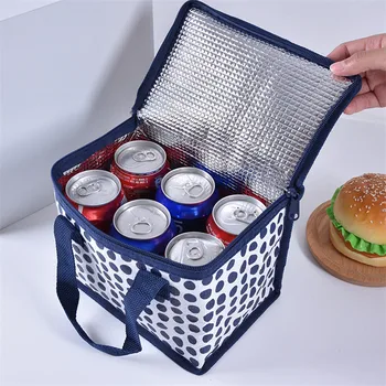 

Large Dot Non-Woven Thermal Insulation Lunch Bag Picnic Portable Container Bags Fresh Ice Cooler Carrier Food Insulated Bags