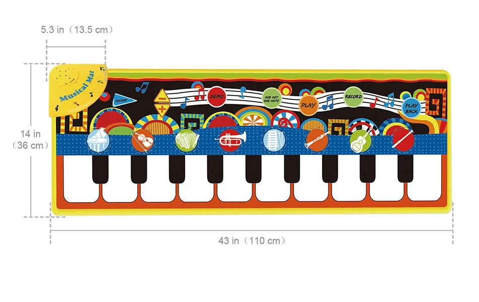 110x36 см фортепианные коврики, музыкальные ковры, детский Сенсорный игровой коврик с инструментами, музыкальный коврик, Детские обучающие игрушки