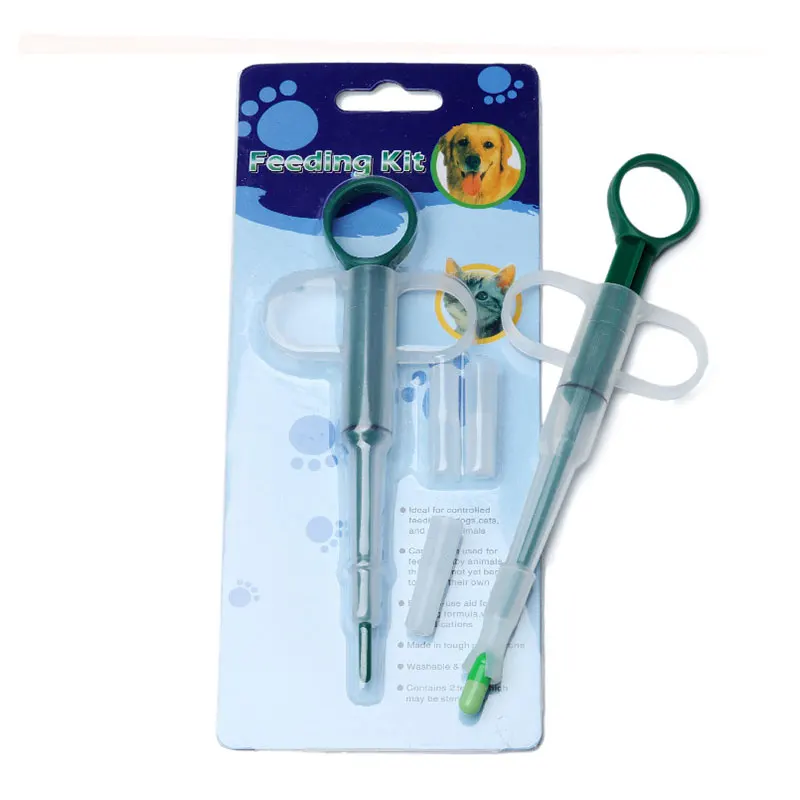 Dispensador de píldoras de policarbonato para perros y gatos, Kit de alimentación, varillas de Control de medicina, comedero Universal para mascotas, 1 unidad