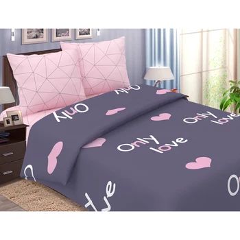 

Bed linen Mercury home "Only Love" euro maxi poplin, Ivanovo