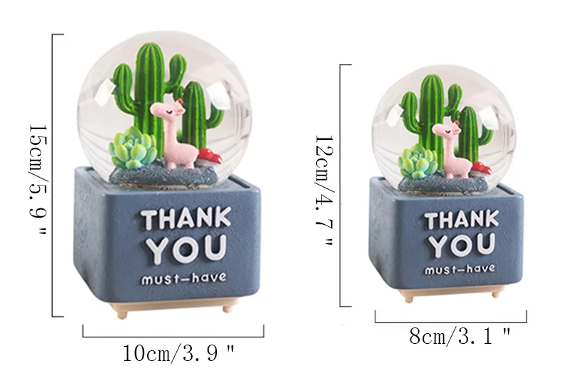 В скандинавском стиле свежий кактус с огнями дрейфующий Снежный, хрустальный шар Жираф музыкальная шкатулка креативный водный поло музыкальная шкатулка подарки на день рождения