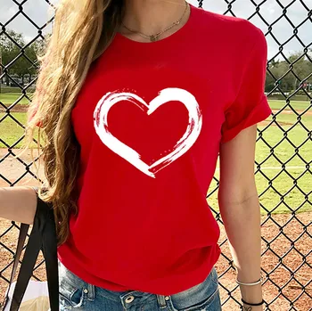 

Hearts Women T-shirts Casual Harajuku Love Printed Tops Tee Summer Female T shirt Short Sleeve T shirt For Women Clothing
