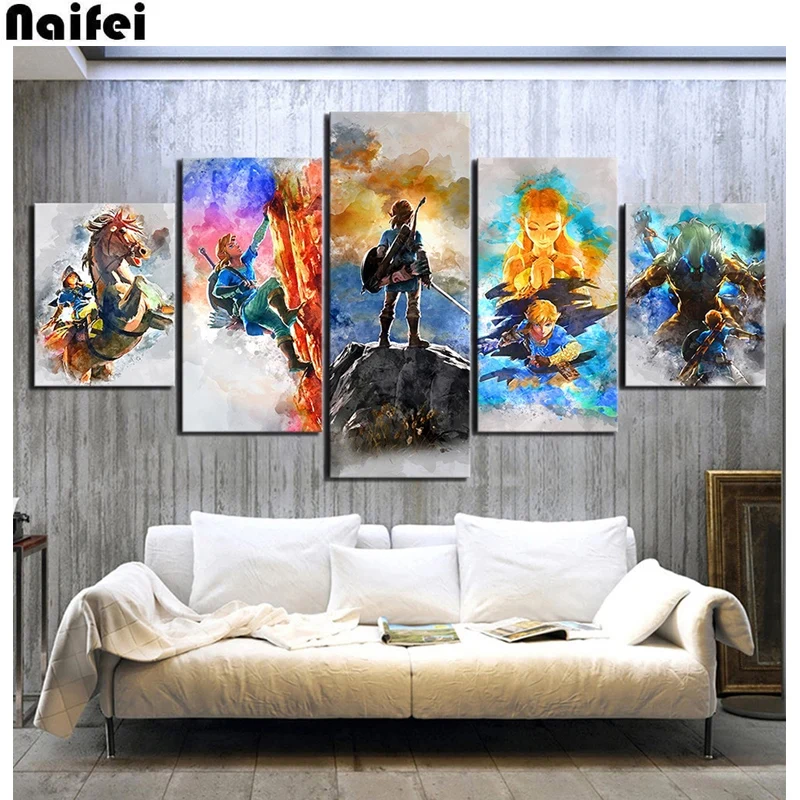 

the Legend Of Zelda Game Pictures 5D DIY Full round Diamond Painting 3D Embroidery Cross Stitch Mosaic Anime kid room Decor