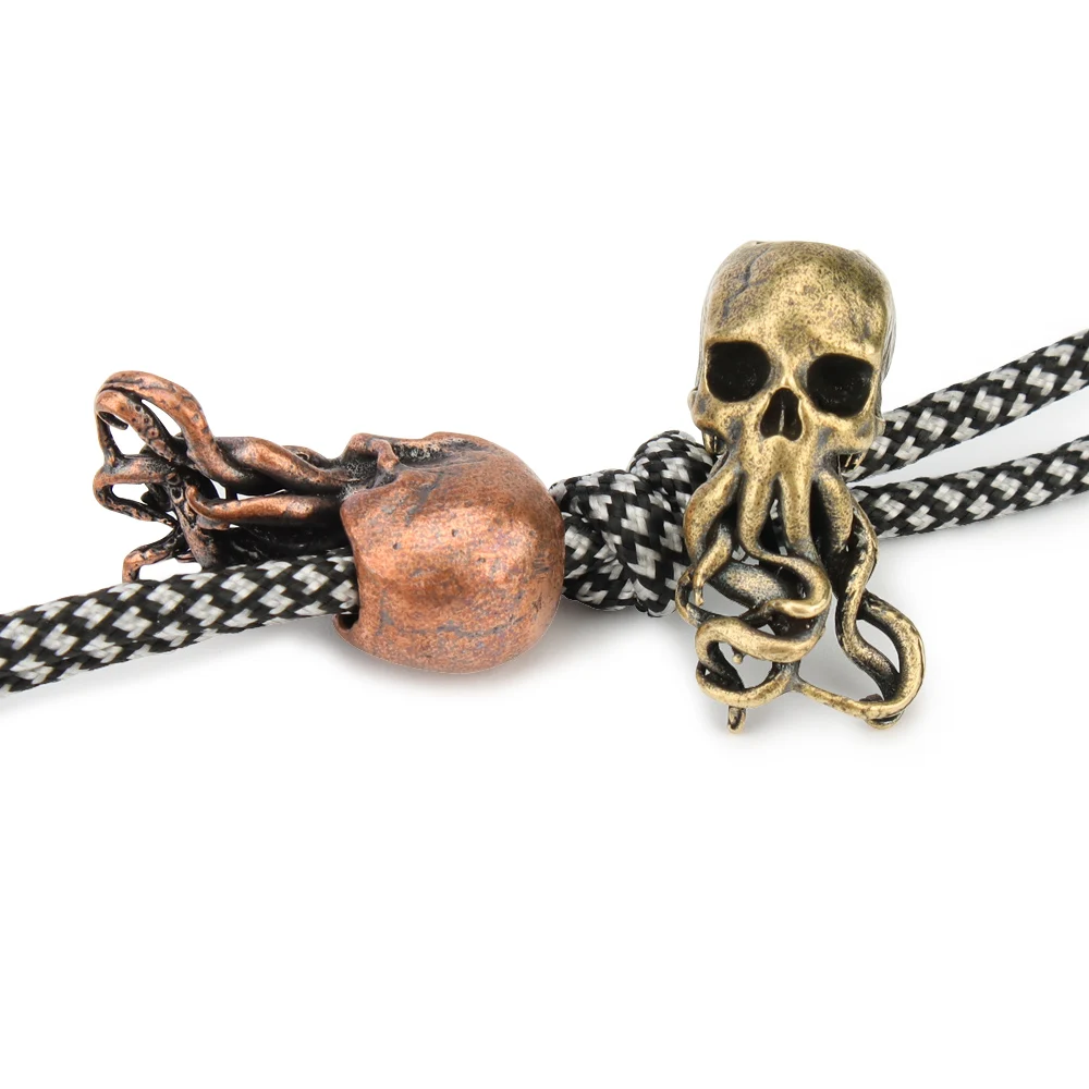Paracord Keychain Punk Brass Knife Bead Key Ring