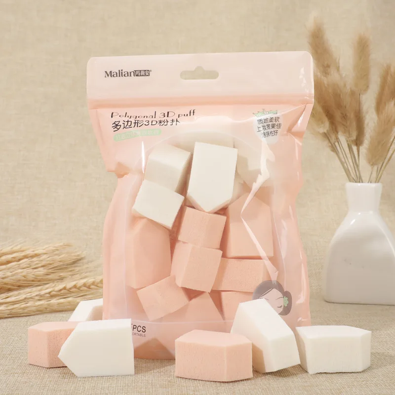 Полигональная 3D мини губка Sorbet пудра Puff 15 инструменты для макияжа для сухих и влажных двойного назначения Порошковая пудра - Цвет: F4401-2