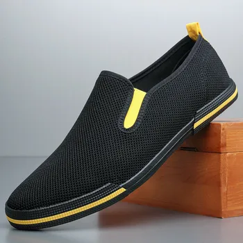 

Ebulapn Brand Breathable Woven Vulcanize Shoes Men's Designer Canvas Sneakers Breathable Men Leisure Loafer Shoes 20609