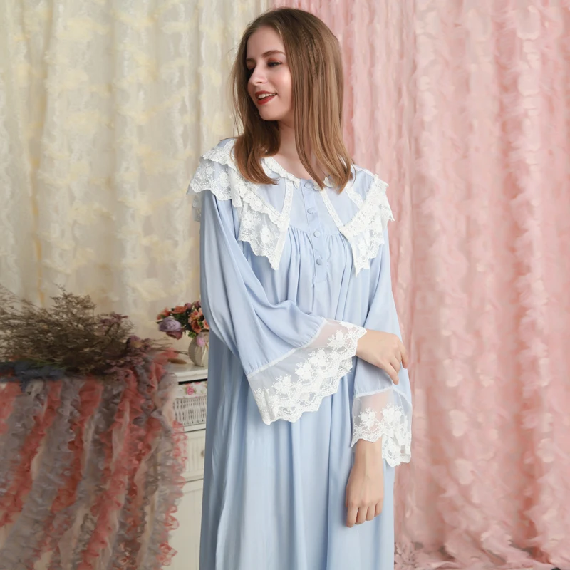 Long sleeve Nightgown Woman Cotton 