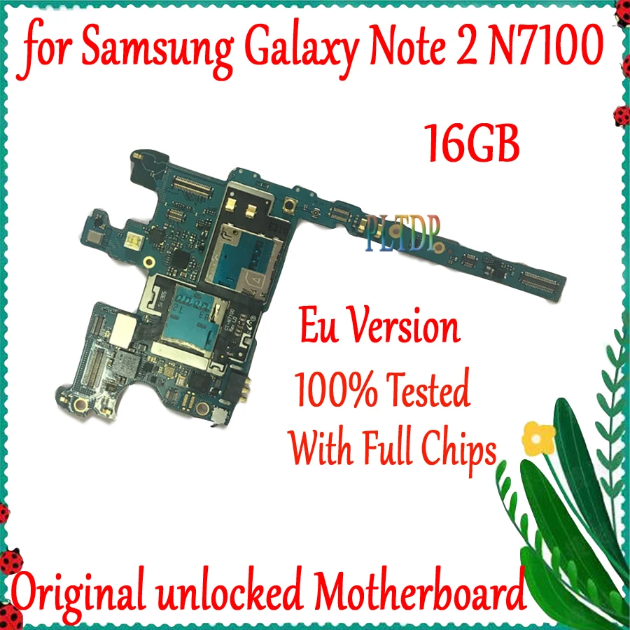 Оригинальная материнская плата для Samsung Note 2 N7100 16 ГБ разблокированная с системой