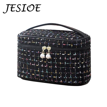 

Travel Pearl Cosmetic Bag Beautician Make up Bag Makeup Bag Purse Toiletry Bag Organizer Makeup Pouch Flannel Waterproof Handbag