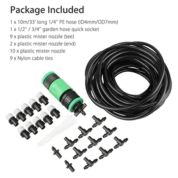 

Greenhouse Irrigation System Kit Terrace Swimming pool Garden Air Misting garden water washing washer Plastic mister nozzle