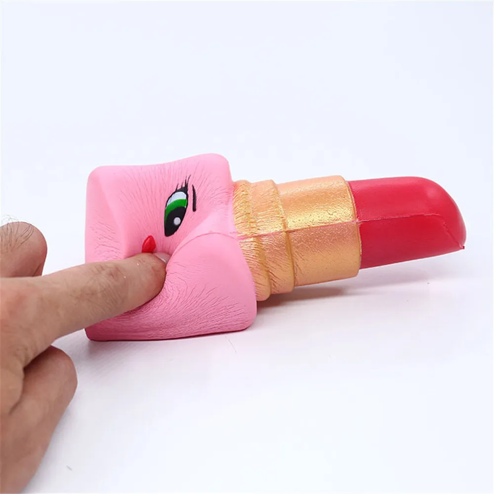 beauty Lipstick Slow Rising Squeeze Relieve Stress Toy Simulation cosmetic decompression Slow rebound toy #A