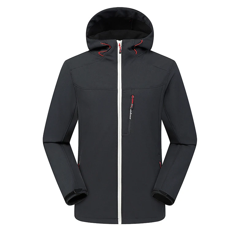 Refire gear, женские и мужские куртки для улицы, софтшелл, с капюшоном, дышащая, ветрозащитная ветровка, треккинг, туризм, скалолазание, кемпинг, пальто - Цвет: Men Gray