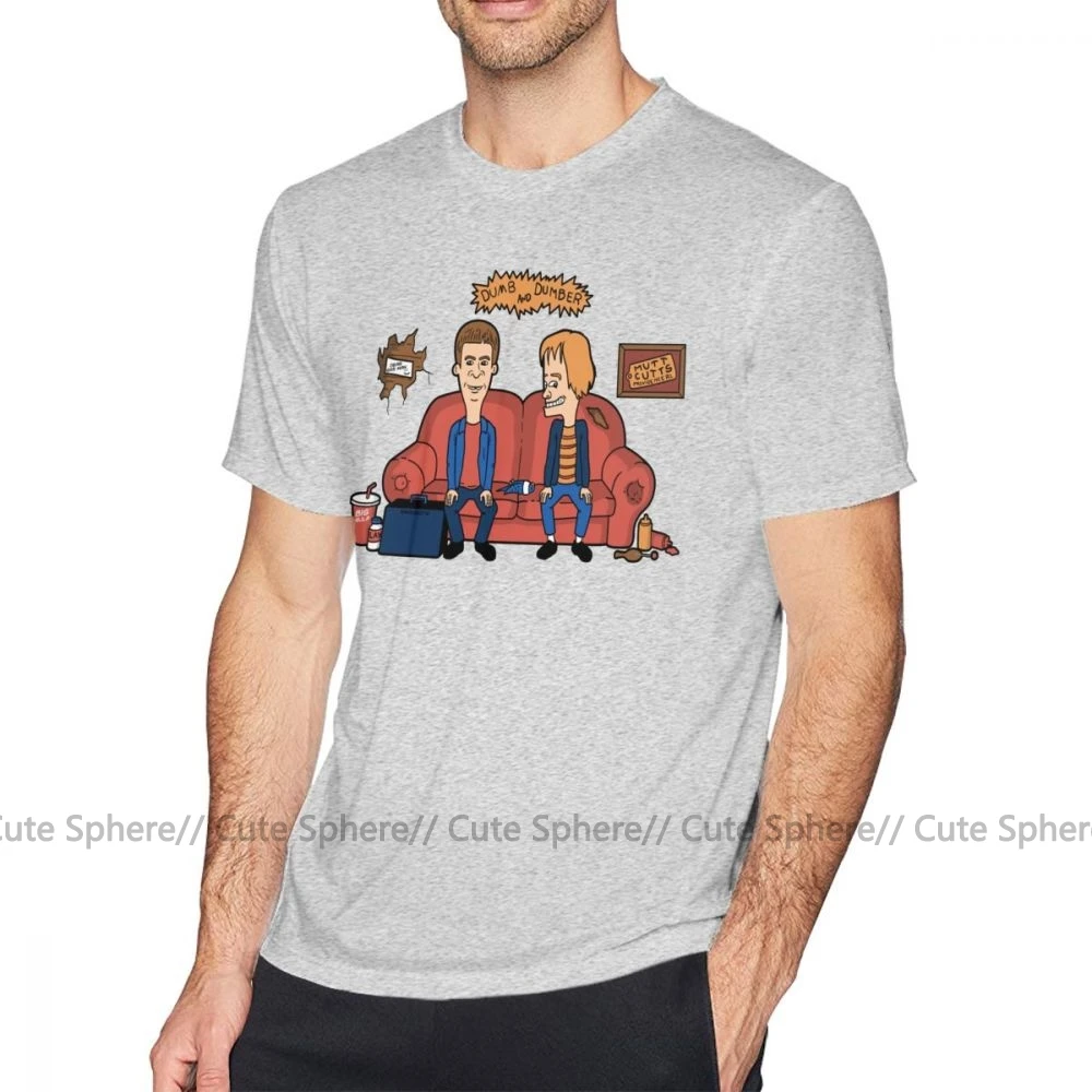 Beavis And Butthead футболка Гарри и Ллойд Футболка Мужская хлопковая футболка 6xl потрясающая пляжная графическая футболка с коротким рукавом - Цвет: Gray