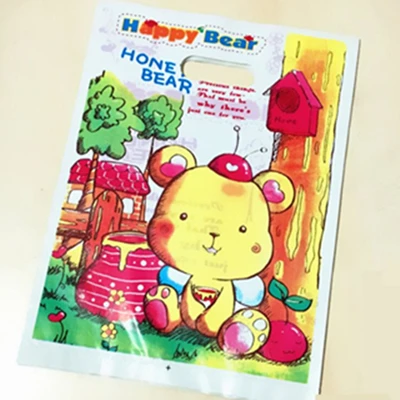 Honey bear Герметичность 15*20 см/20*25 см 50-25 шт свадебный подарок бутик подарок упаковка для покупок пластиковые ручки сумки ювелирные изделия пластиковая посылка мешок - Цвет: Honey bear