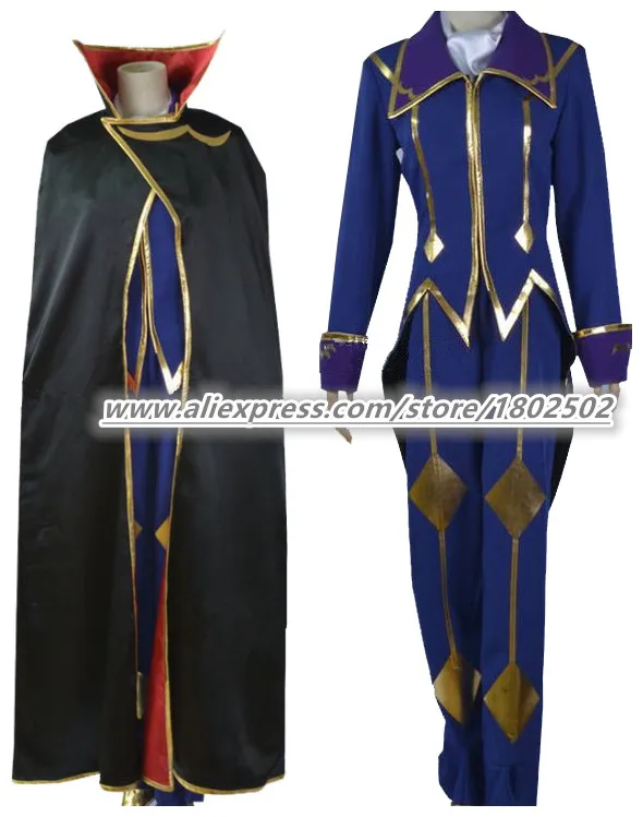 Code Geass Косплэй Lelouch Восстания нулевой Косплэй фиолетовый мужской Code Geass Косплэй костюм