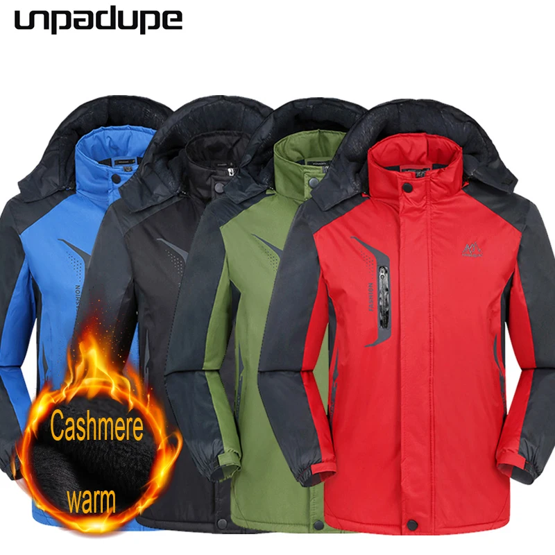 Мужская куртка осень зима уличная кашемировая куртка для кемпинга альпинистская куртка с капюшоном водонепроницаемая Теплая мужская куртка на молнии 5XL