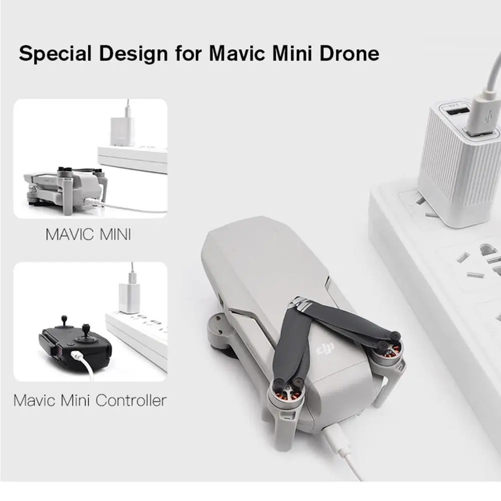 Аксессуары для DJI Mavic Mini Drone 3,0 адаптер для быстрой зарядки с двумя портами usb разъем для зарядки с кабелем QC 1 м