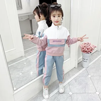 

Kid Fashion Hip Hop Sweatshirt High Neck Pullover Top Casual Pants Clothing for Girls Jazz Dance Costume Set Clothes Street Wear