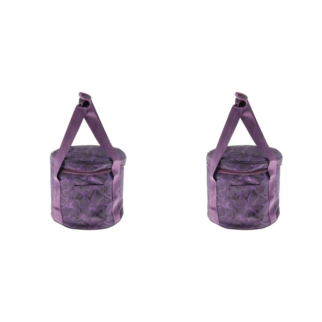 

2 Pieces Padded Crystal Singing Bowl Case Organizer for 14 and 10 Inch Singing Bowl Accessory, Purple