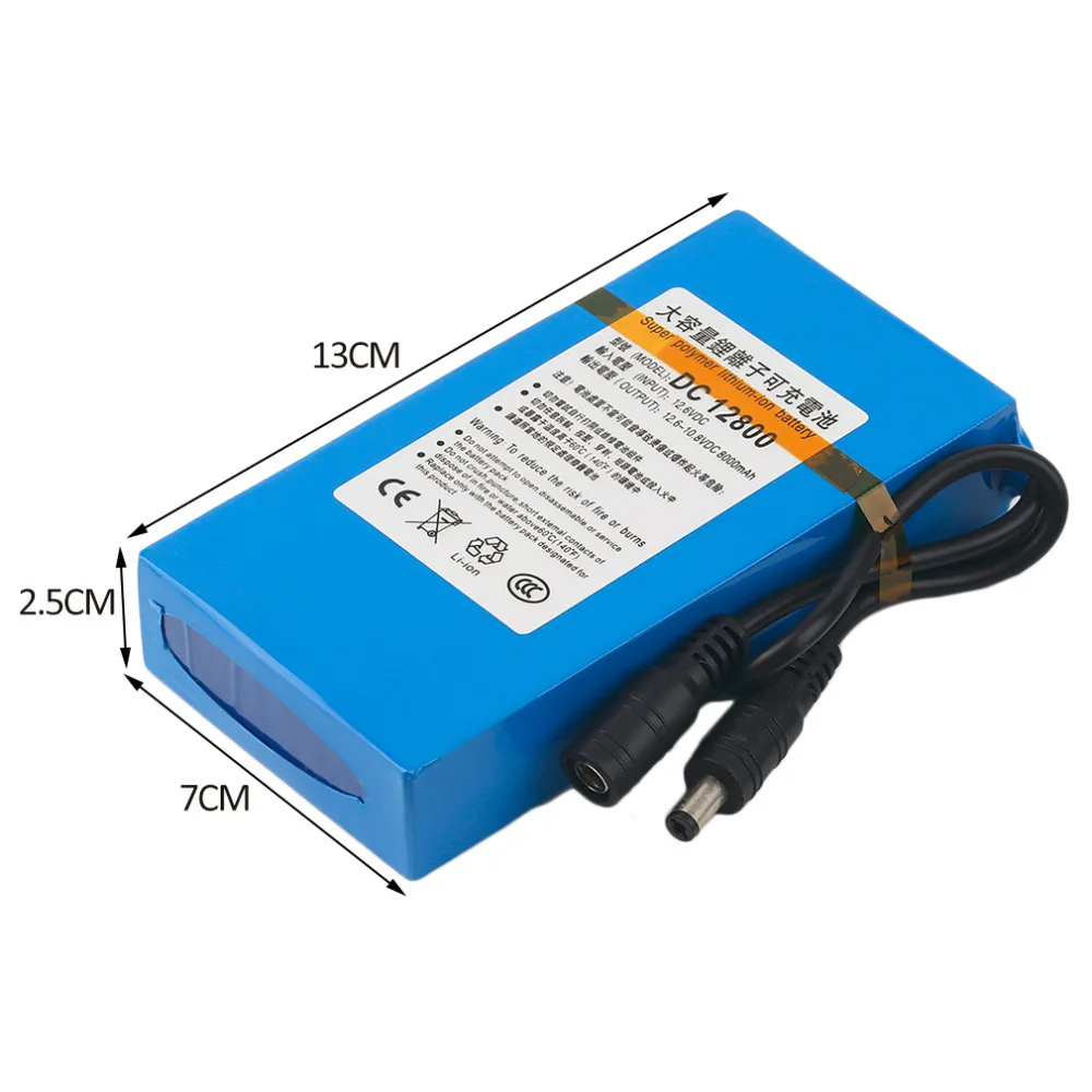 Защита от перезарядки DC 12V 8000MAH литий-ионная супер перезаряжаемая батарея резервный литий-ионный аккумулятор для камеры видеонаблюдения с вилкой EU