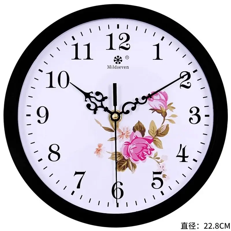 22.5CM Flower Модные Винтажные круглые Настенные часы, современные пластиковые часы, кварцевые часы для дома, спальни, гостиной, кухни, настенные часы - Цвет: 22.5CM Flower