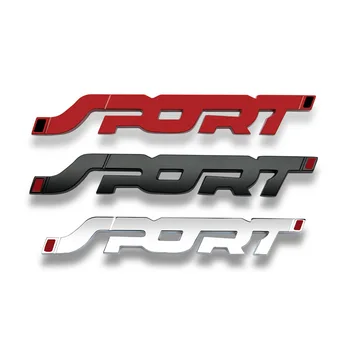

Metal 3D Chrome Silver / Black/ Red Auto Car Trunk Racing SPORT Word Letter Logo Emblem Badge Decal Sticker