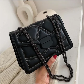 

Women Small Square Bag Ladies Car Line Fashion Handbag Wild Chain Shoulder Bag Messenger Bag Mobile Phone Bag