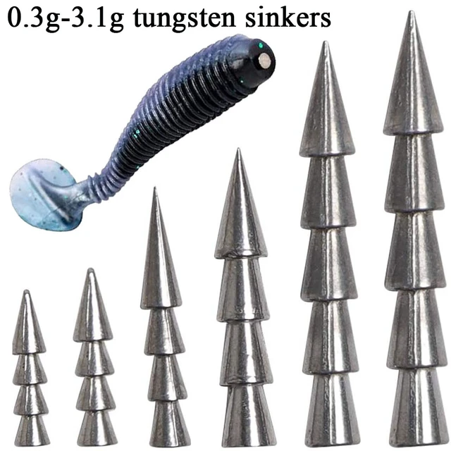 5pcs/lot Tungsten Fishing Sinker 0.3g-3.1g Insert Fishing Weights