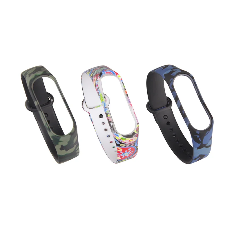 Новый цветок камуфляж Mi Band 3 наручный ремешок для Xiaomi силиконовый Miband женщин и