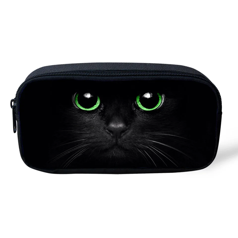 

HaoYun Kids Pencil Case Black Cats Print Pattern Students Stationery Box School Pen Bags Cartoon Animal Design Girls Beauticians