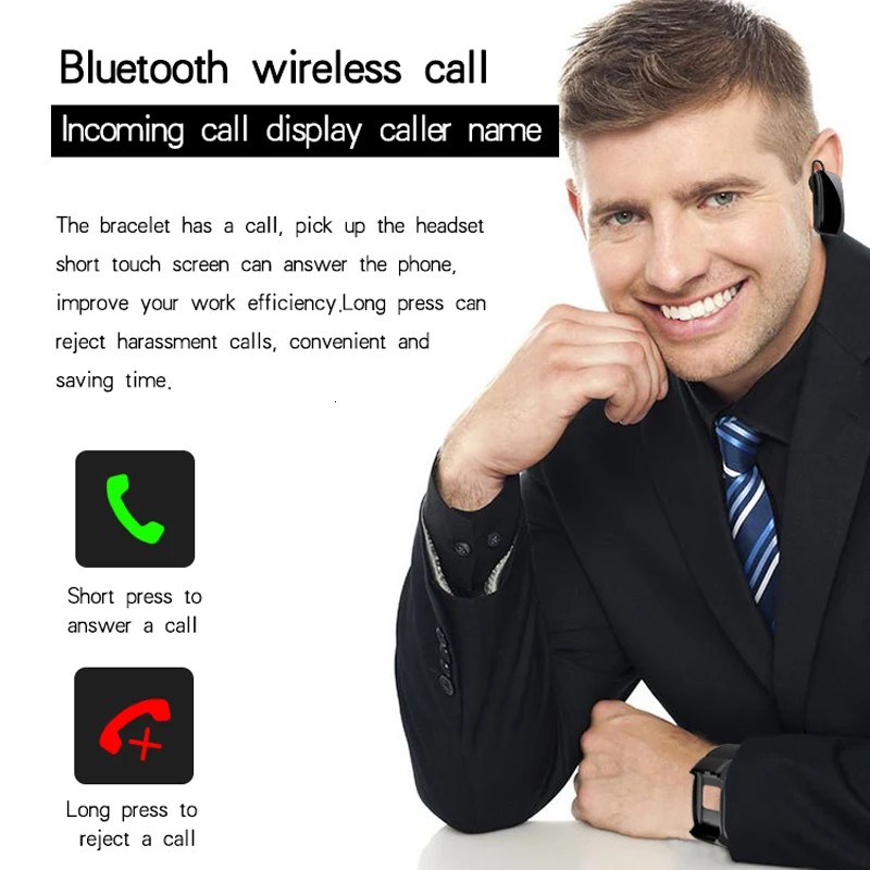 TalkBand B31 смарт-браслет для разговора Браслет фитнес-трекер монитор сердечного ритма Bluetooth наушники смарт-браслет для Ios Android