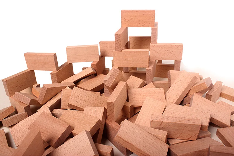 

Environmentally Friendly 500 PCs Domino Building Blocks Wood Color Children 1000 Block Natural Have Unisex Toy