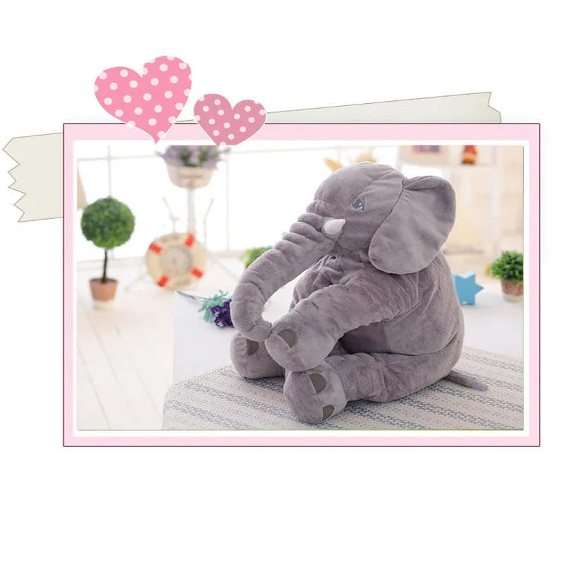 

New 40-60cm Large Plush Elephant Pillow Stuffed Plush Toy Baby Comfortable Pillow for Baby To Snuggle Soft Sleeping Back Cushion