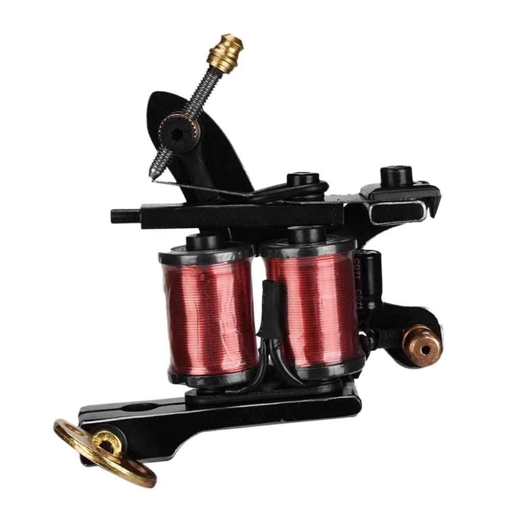 Heavy Duty Tattoo Machine with 10 Wrap Copper Coils - Professional Kit