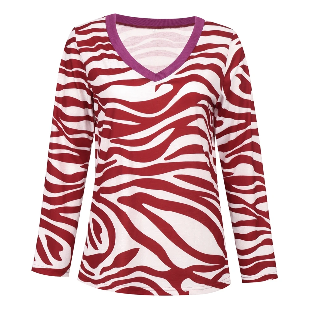 

Women Leopard Print T-shirts 2019 Fashion Female T-shirt V-nack Long Sleeve Slim Casual Female Tops New Arrivel 2019 Tees SHUJIN