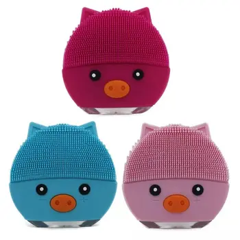 

Cartoon Pig Waterproof Electric Facial Cleansing Brush Ultrasonic Deep Vibration Pore Face Cleanser USB Silicone Massage