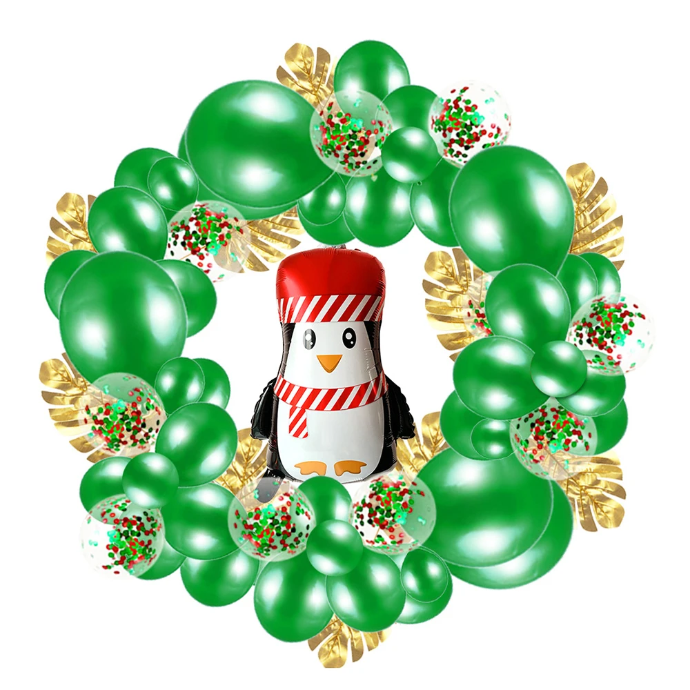 DIY christmas decoration For Home Balloons with Xmas wreath balloons chain set turtle leaves sequins Christmas balloons Set