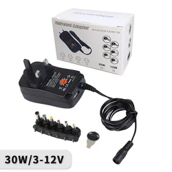 Universal 30W Multi - Voltage Power Adapter with USB Port and 6 Interchangeable Connectors - UK
