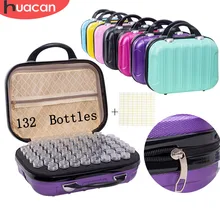 HUACAN Neue 132 Flaschen Diamant Malerei Lagerung Box Werkzeug Diamant Stickerei Zubehör Hand Tasche Zipper Container