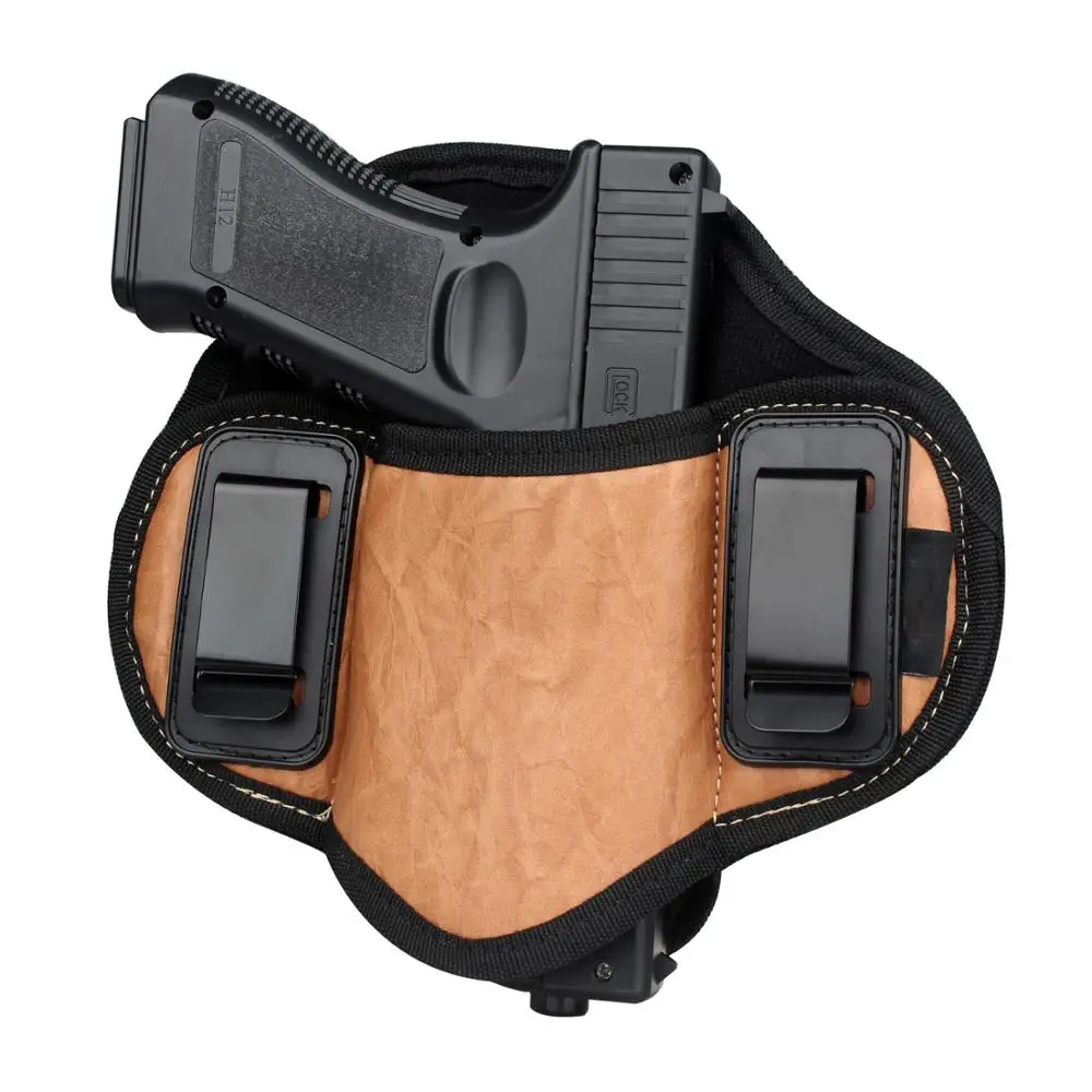 

Hunting Holster PU Leather Concealed for Gun Pistol Glock 17 19 23 32 Sig Sauer P250 P224 Beretta 92 Taurus Pancake IWB