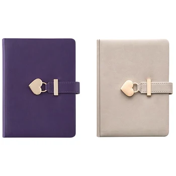 

B6 Diary with Heart Lock PU School Supplies Lockable Password Writing Board Girl Ladies Gift