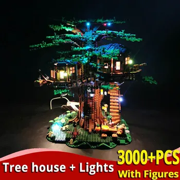 

Compatible LepingLYS 21318 Ideas Tree House Model with LED Leaves Two Colours Building Blocks Bricks Birthday Gifts FOR Kid toy