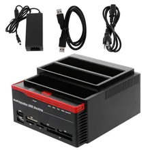All in 1 USB 3.0 to SATA External High Speed Hard Drive Card Reader Multifunctional HDD Dock Base UK/US/EU plug