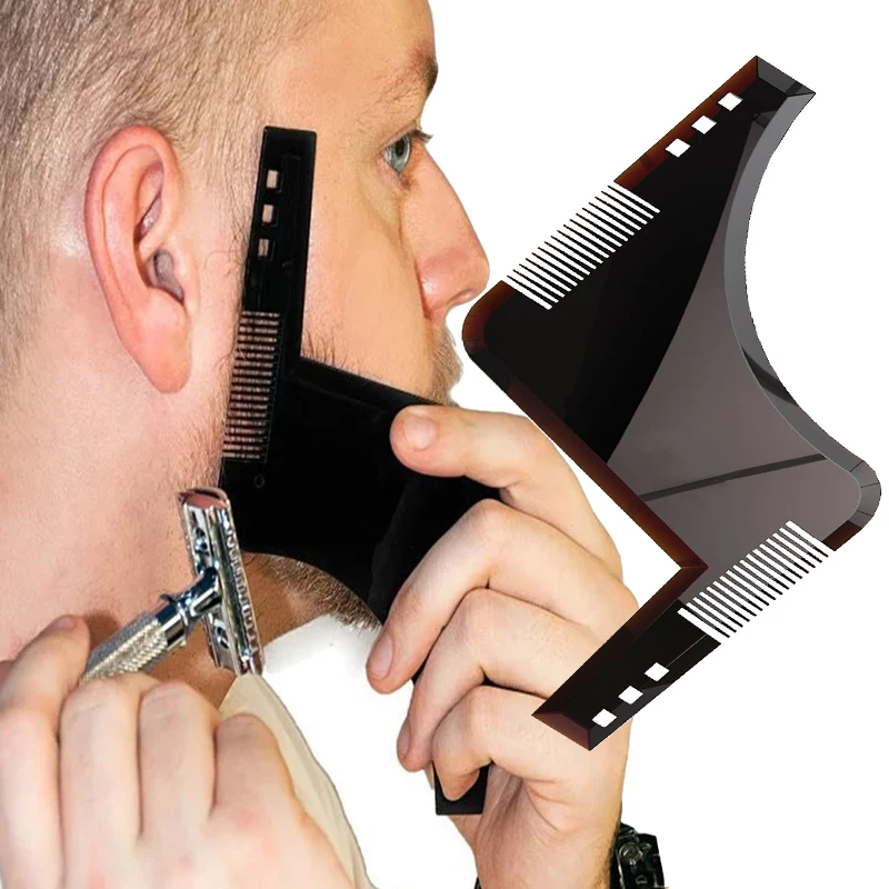 

500PCS High Quality Beard Shaping Template PLUS Beard Comb All-In-One Tool ABS Comb for Hair Beard Trim Styling Template