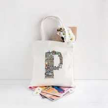 Итальянская дизайнерская Холщовая Сумка-тоут с буквенным P-T, сумка для покупок, Повседневная сумка для женщин, Экологичные многоразовые сумки