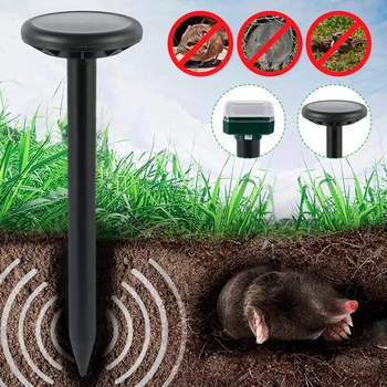 

Solar Powered Pest Reject Ultrasonic Sonic Mouse Mole Insect Pest Rodent Repellent LED Light Repeller Outdoor Lamp Garden