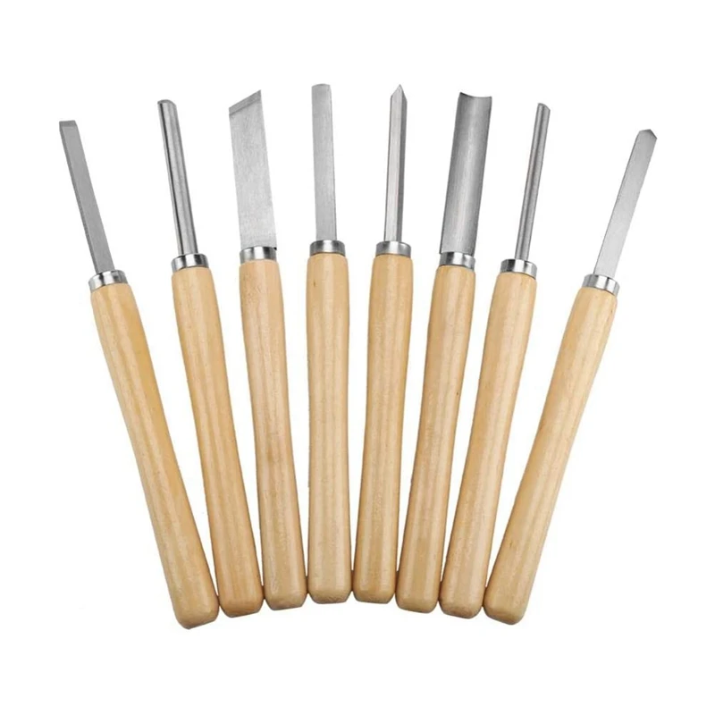 8 Piece Wood Turning Chisel Set, Wood Turning Chisel Set, Tools for Parting Wood Grooves